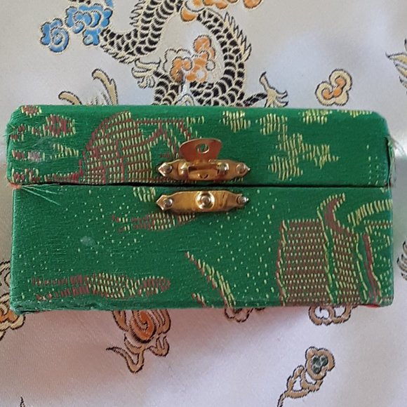 COPY Baoding Therapy Balls Cloisonne Finish Green With Dragon Firebird Yin Yang - Picture 12 of 13